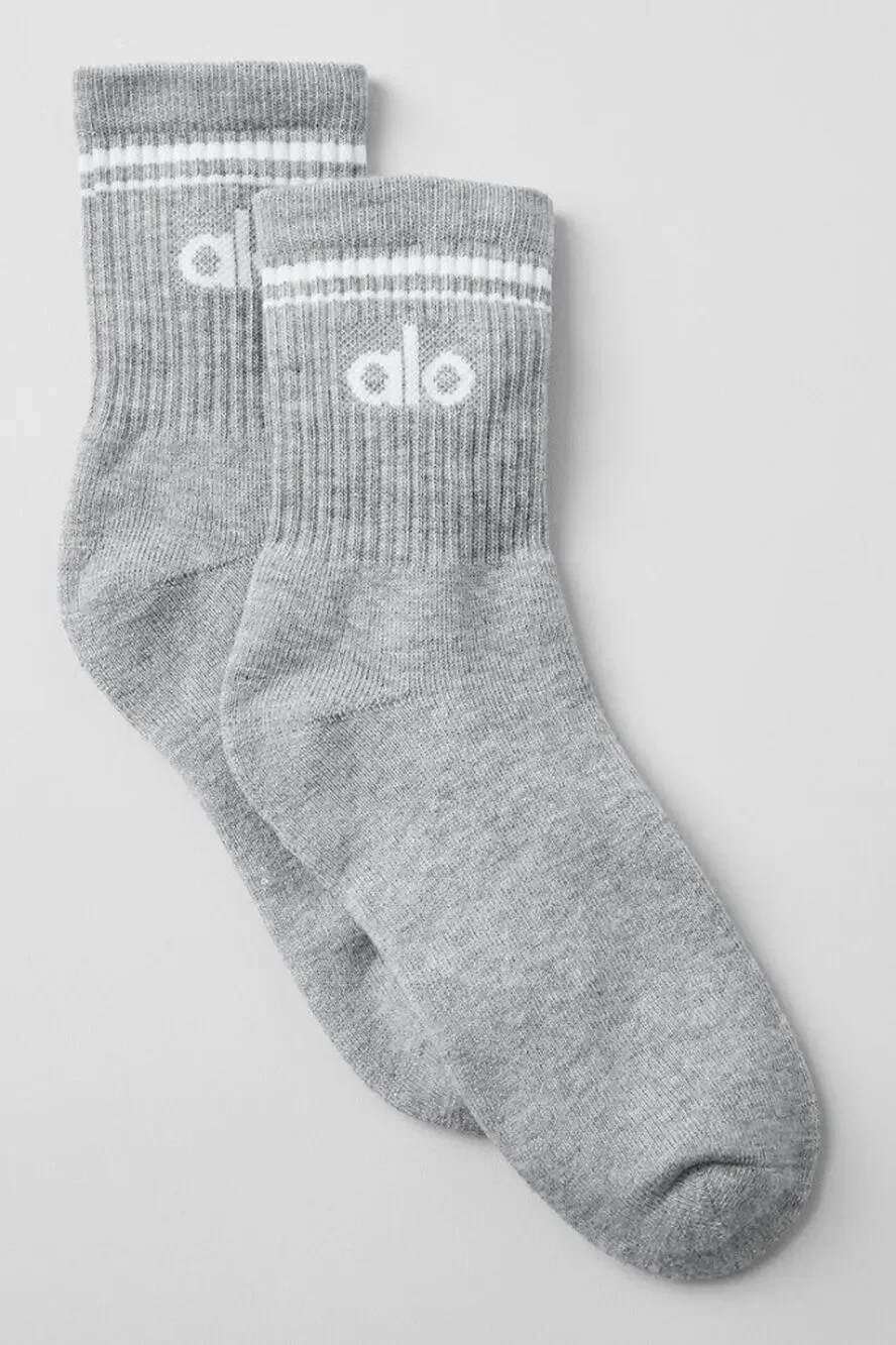 Alo Yoga Unisex Half-Crew Throwback Socks Wintar Frost Size Large NWT $34